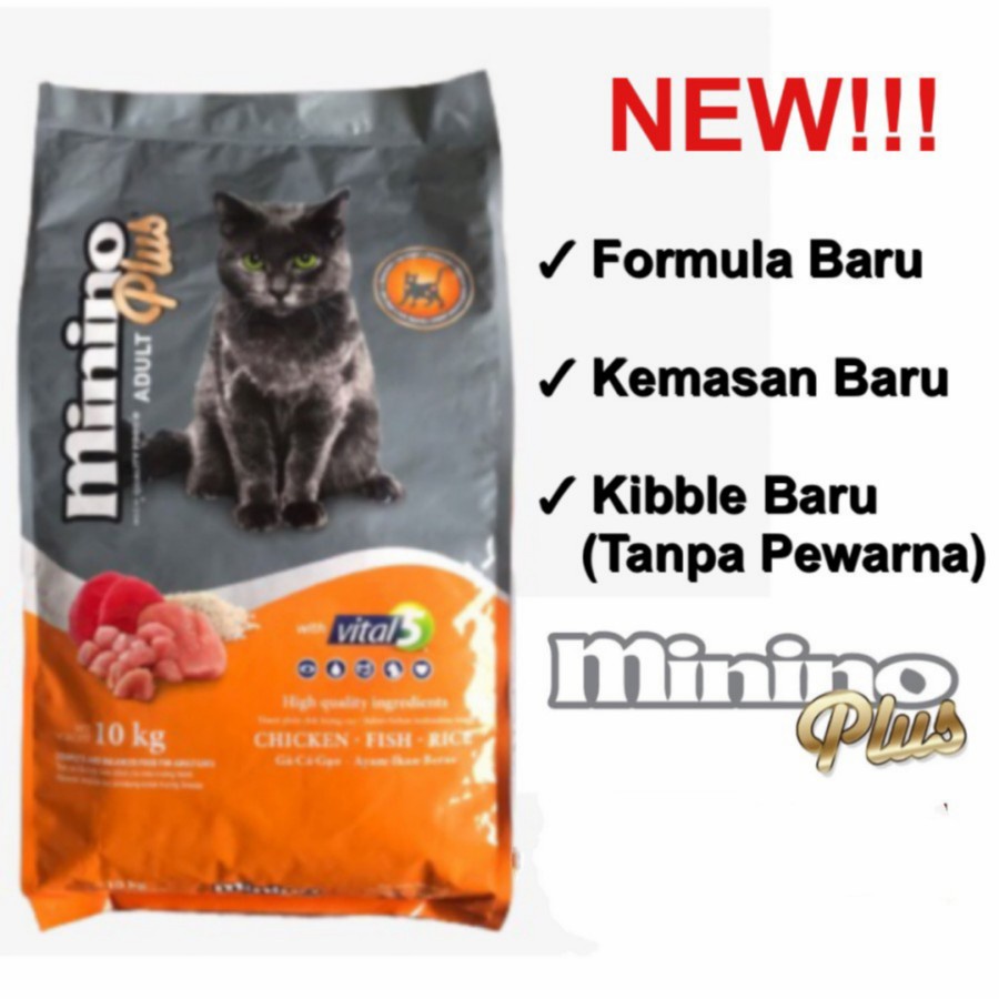 Minino plus 10 Kg makanan kucing 10kg Freshpack