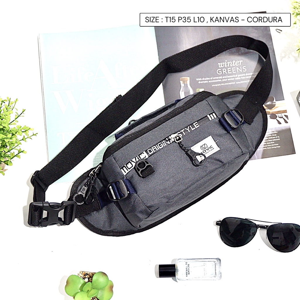 Waistbag cowok bahan cordura tas dada pinggang murah nevset semarang cod promo shopee 1212