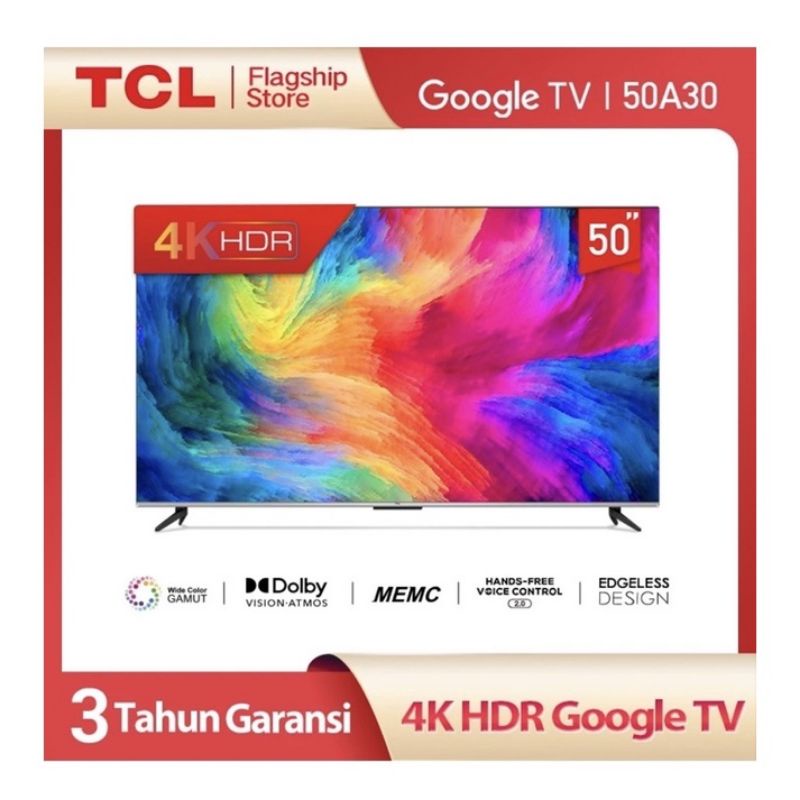 TCL LED 50 inch Google TV 4K UHD 50A30