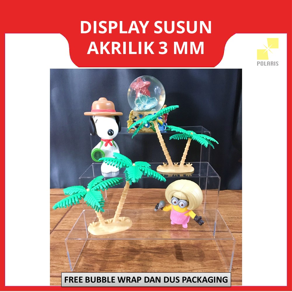 ACRYLIC STAND DISPLAY ACTION FIGURE-TEMPAT DISPLAY SUSUN UNTUK GELANG/AKSESORIS/JAM/PERHIASAN-DISPLAY RAK KOSMETIK DAN SKINCARE AKRILIK