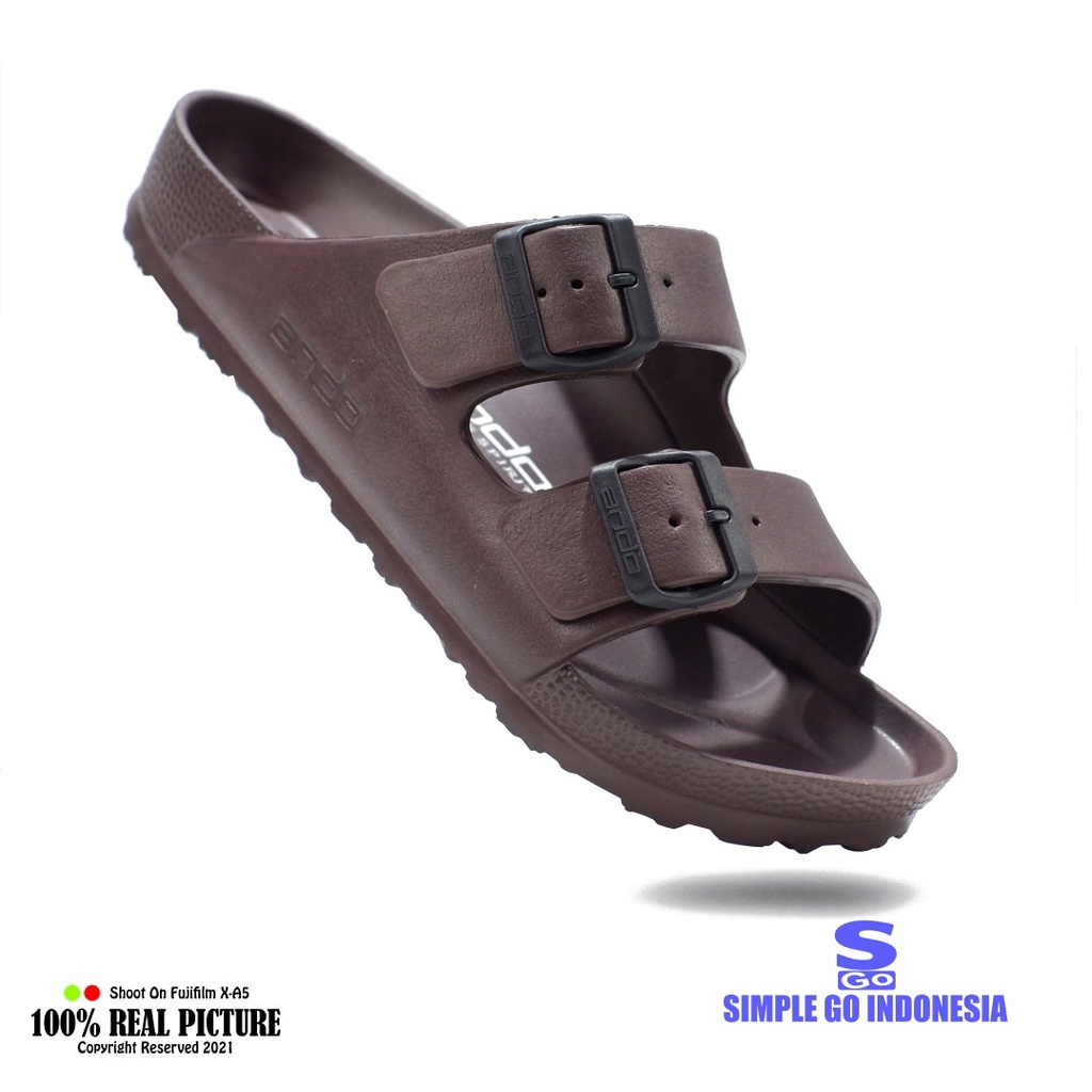 Sendal pria selop karet original sandal cowok laki laki dewasa model slip on distro casual ando sultan promo lebaran cod murah keren 39-43