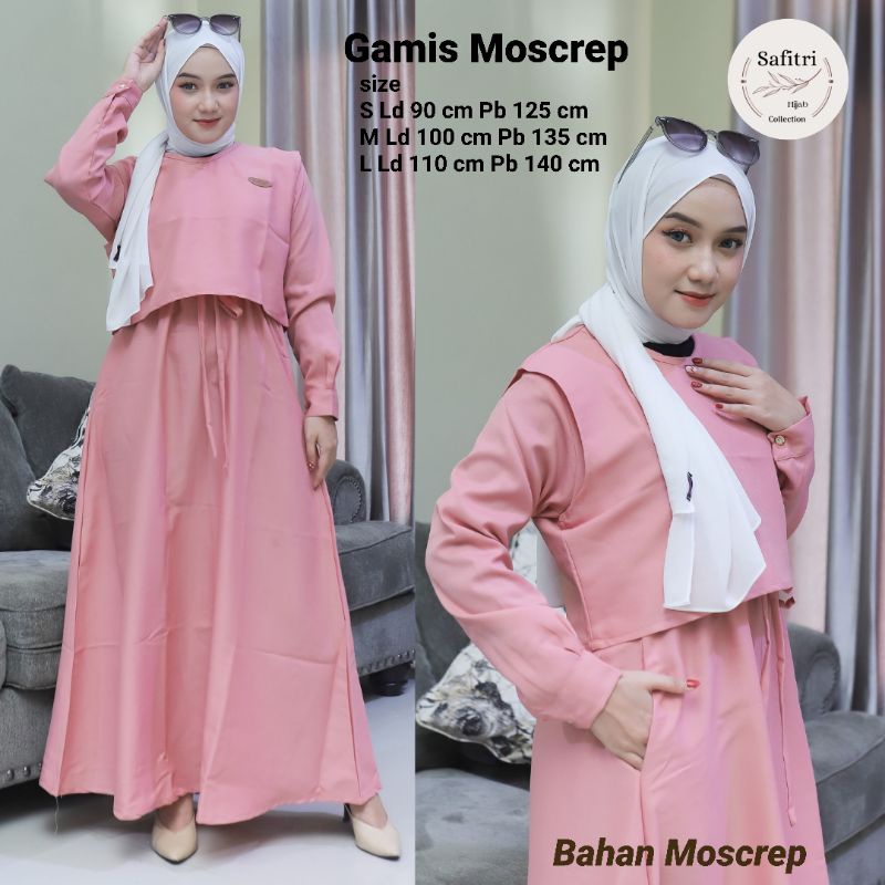 Gamis Moscrep Terbaru by ORI SAFITRI size S M L