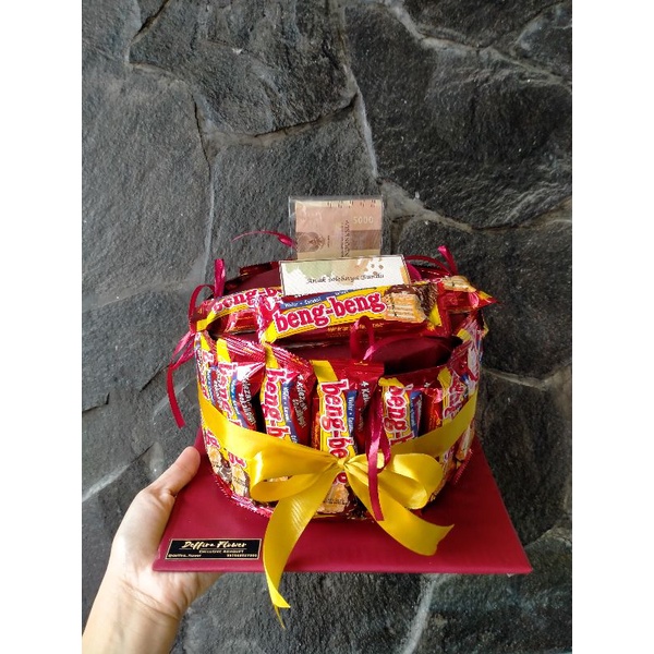 snack cake money/beng beng cake/uang di dalam roti