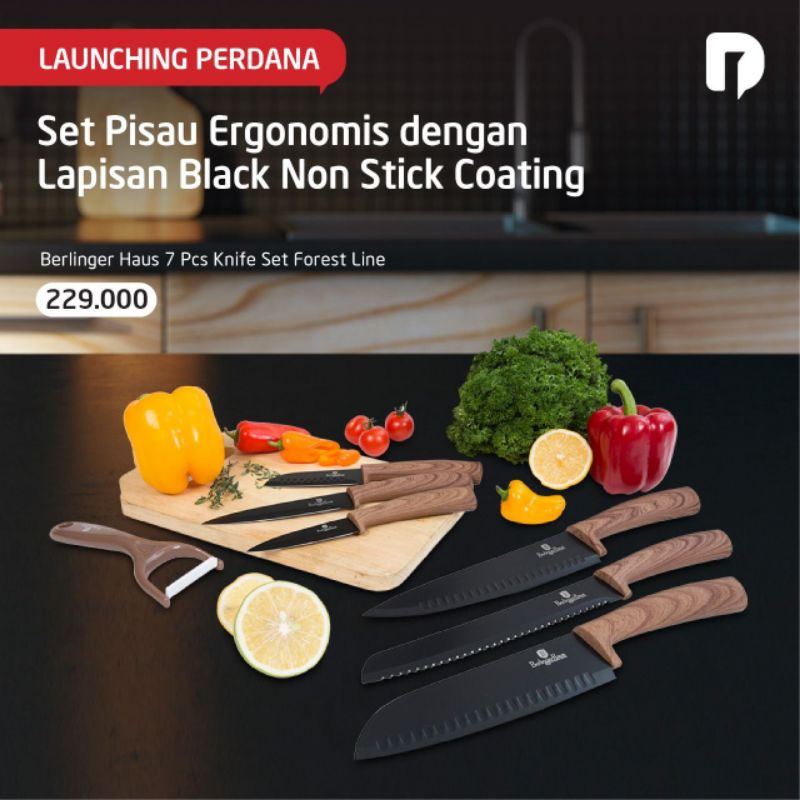 PISAU DAPUR SET STAINLESS BERLINGER HAUS 7PCS KNIFE SET & MASTER CHEF PREMIUM SERBAGUNA