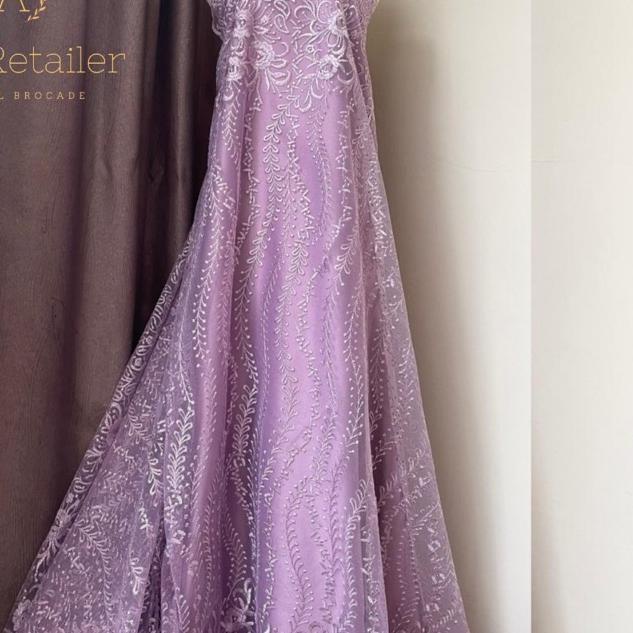 ♬ Kain Bahan kebaya Brokat Tile Mutiara Gloria Warna lilac ☪