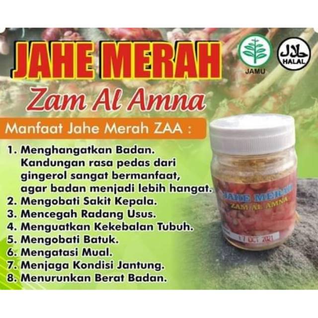 

JAHE MERAH BUBUK INSTANT ZAM AL AMNA