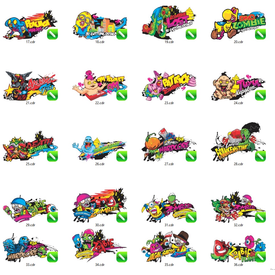 36 Exclusive Sticker Cartooms Thailook Vector - Coreldraw