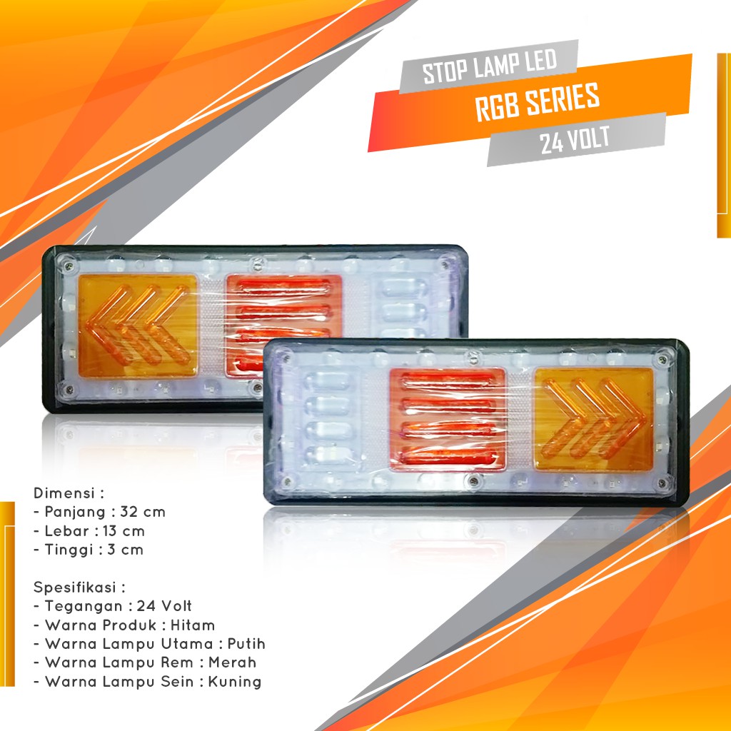 Lampu Stop Lamp LED Truk RGB 32 cm 24Volt Lampu Stop Truk