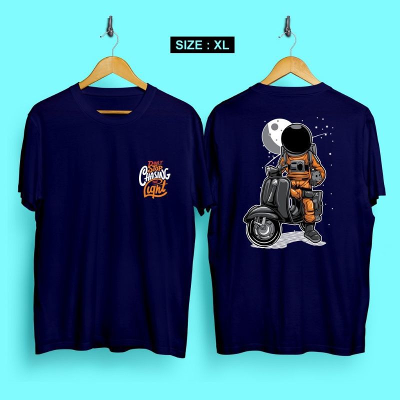 Fourfashion Kaos Pria Kaos Distro ASTRONOT VEESPA CHASING Navy CN862