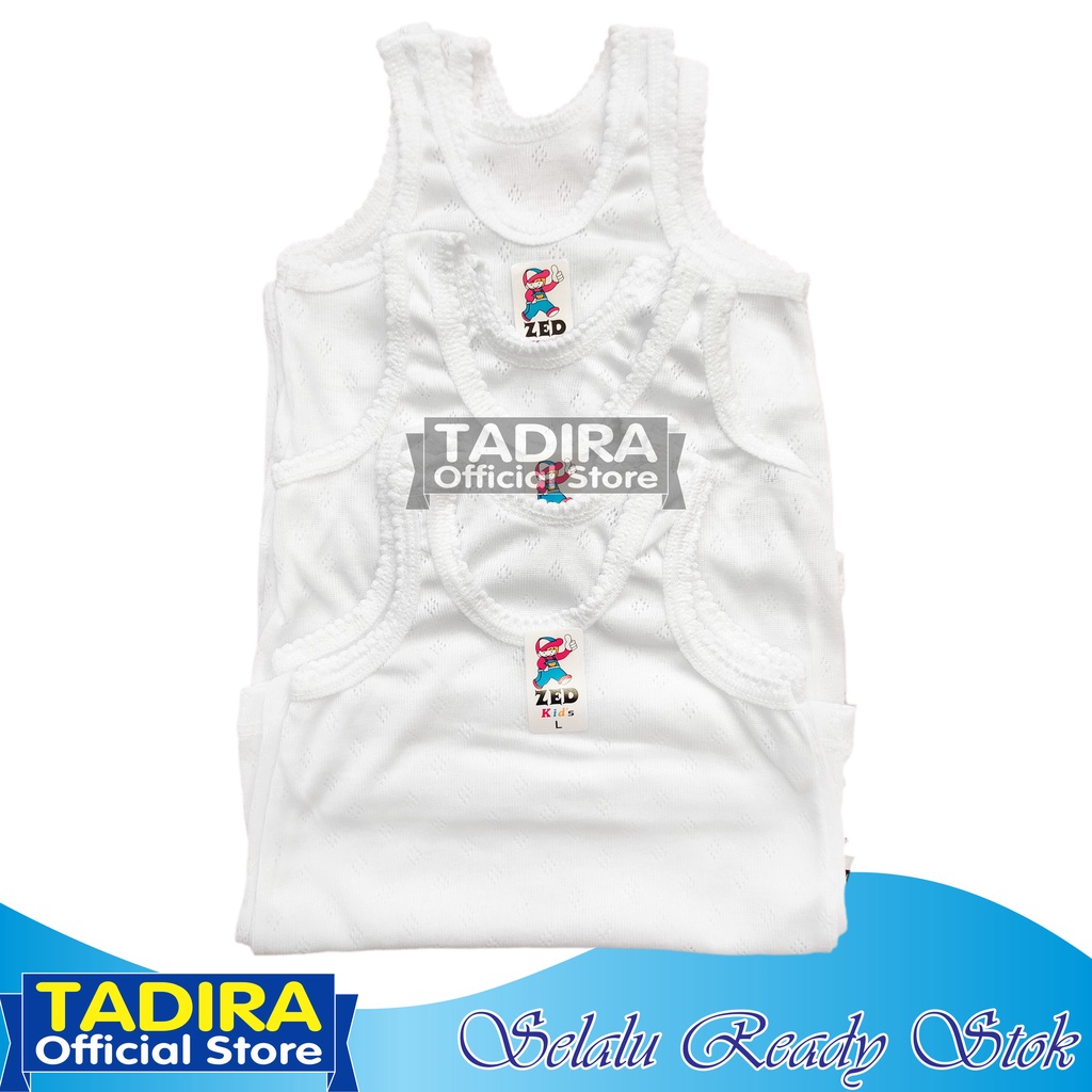 TADIRA 4 Pcs Singlet Putih Anak Perempuan dan Laki Laki Usia 0-15 Tahun Tren Warna Putih