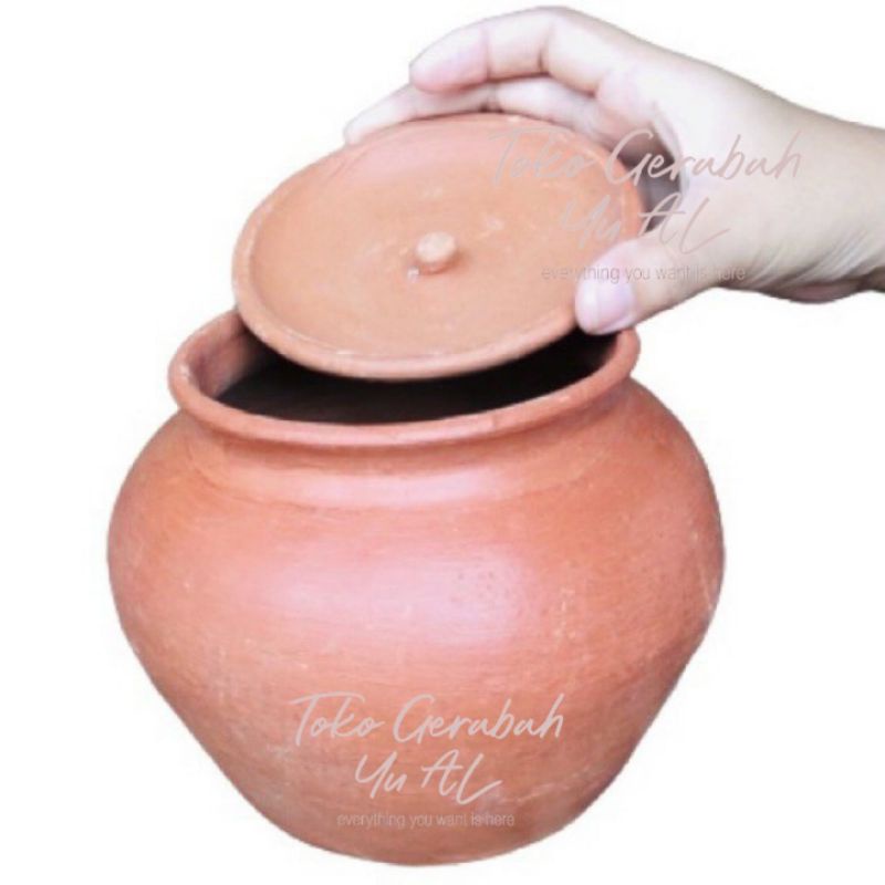 Kendi Tanah liat Ari ari bisa godog Jamu Ada Tutupnya Tanah Liat Gerabah Klenting panci rebus MURAH