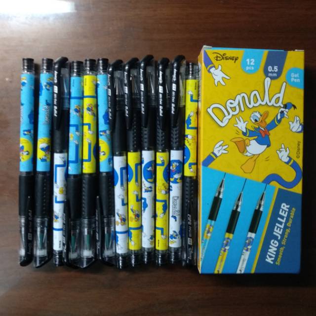 

Pulpen Merk PIPO PPG 100 KING JELLER 0,5 mm Hitam DISNEY DONALD