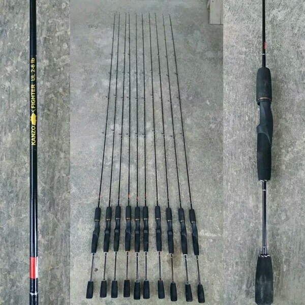 joran UL murah ultralight kanzo fighter 2-6lb bahan carbon solid 180 cm
