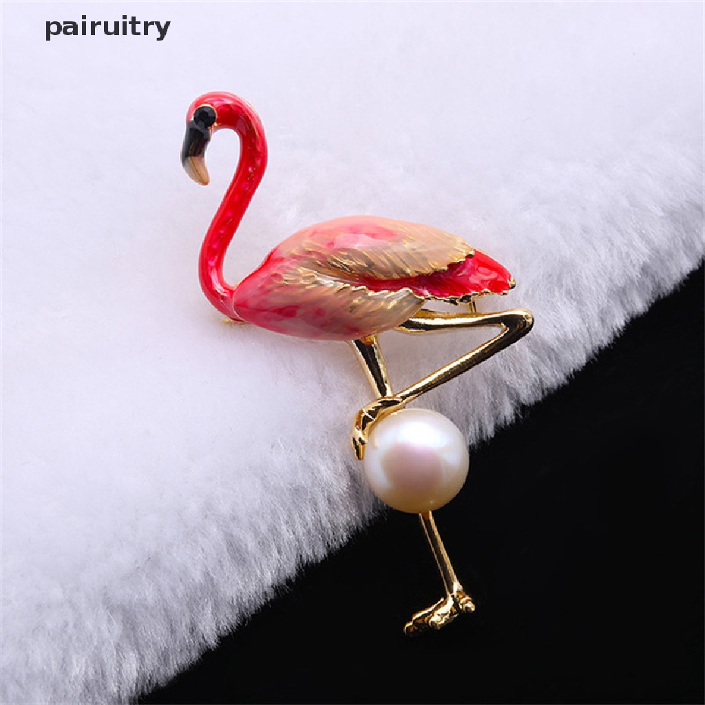 Prt Bros Pin Bentuk Burung Flamingo Untuk Aksesoris Dress / Mantel / Unisex PRT