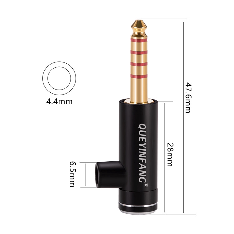 4.4mm plug L shape plug 5 pole plug Pure copper gold plated