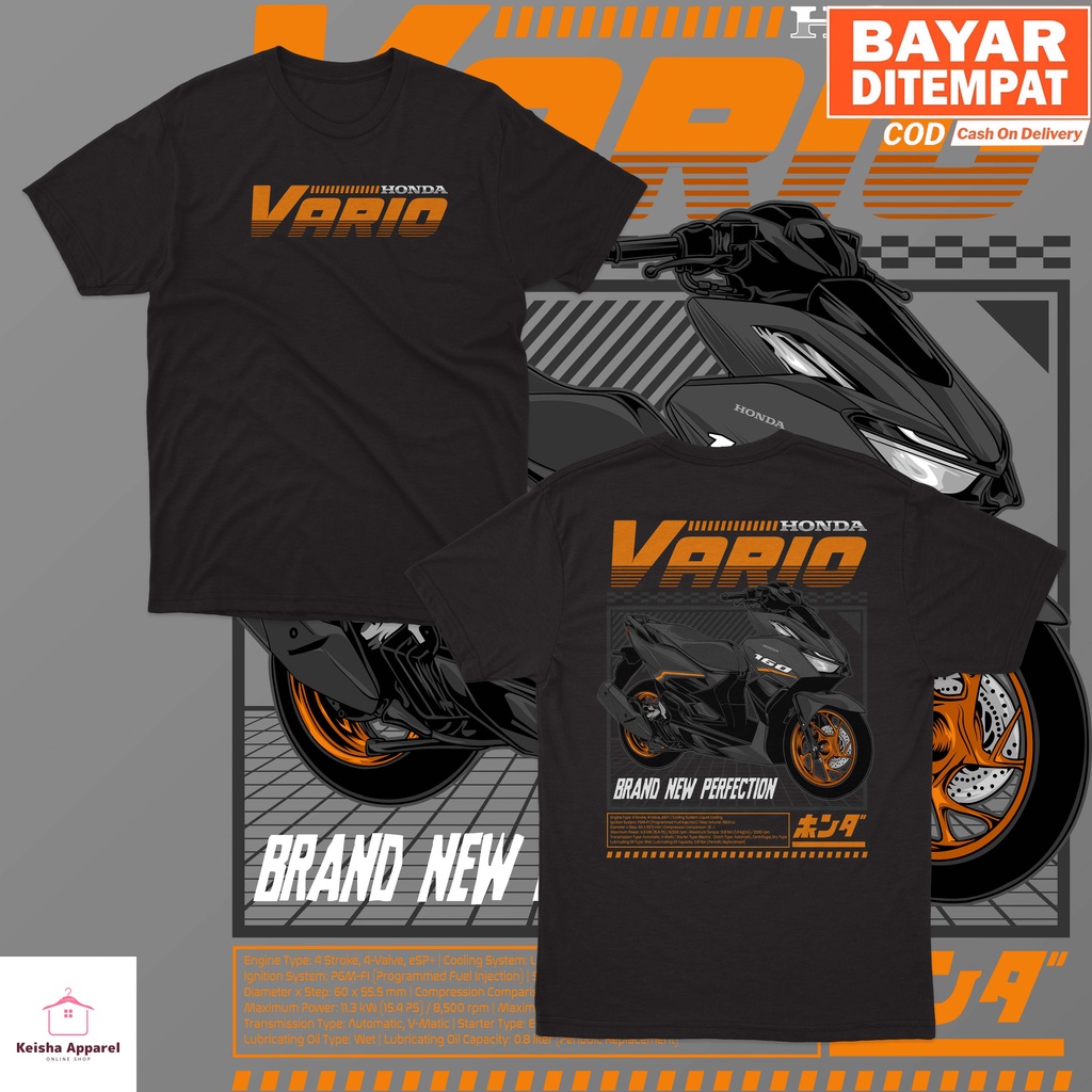 KAOS BAJU HONDA VARIO 160 BLACK EDITION KAOS VARIO COWOK CEWEK
