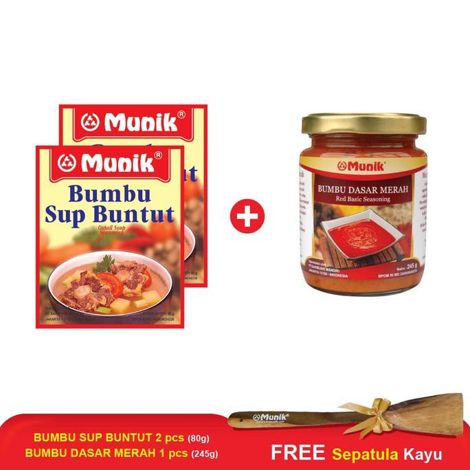 

READY COD Munik Paket Hemat Bumbu Sup Buntut &Bumbu Dasar Merah FREE Spatula PRODUK TERBATAS Kode