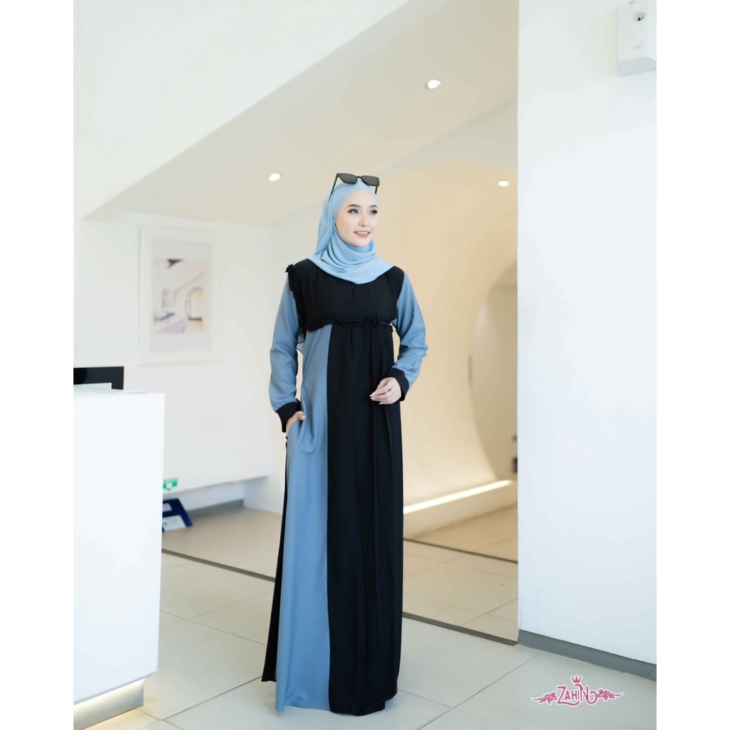 Gamis lebaran terbaru zahin dress busui viral ootd outfit BRUKAT KELIILING RIANA RAYA DRESS ORIGINAL BY ZAHIN muslim kondangan fashion muslim pesta terbaru maxidress wanita 2 warna