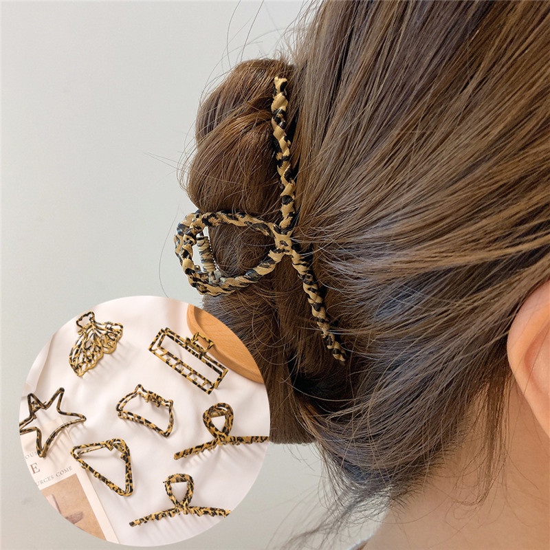 Korean Elegant Five-pointed Star Butterfly Leopard Hairpin Simple Commuter Hair Claws