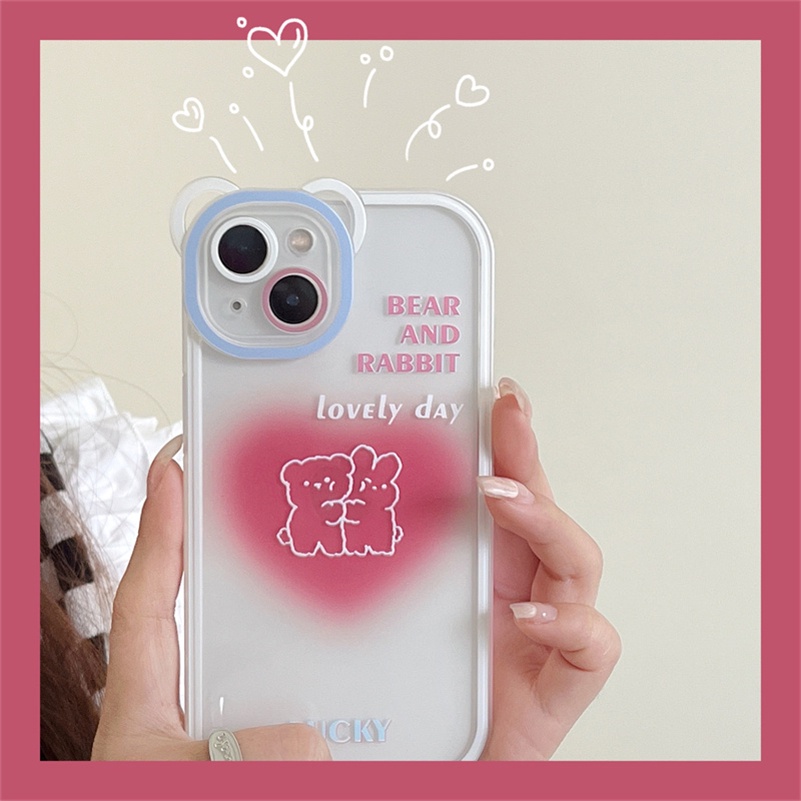 Soft Case Silikon TPU Transparan Motif Hati Pink Untuk IPhone 13 12 11 Pro Max X Xr Xs Max SE 2020 8 7 6 6s Plus