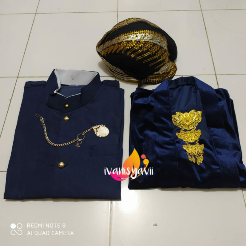 Full Set Baju Prewed / Couple Jawa / Nuansa Navy - Motif Parang KeciL