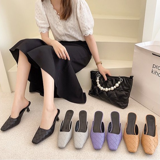 RYS - Luxy Rattan Sepatu Mules Korea Fashion Casual - Ori Import