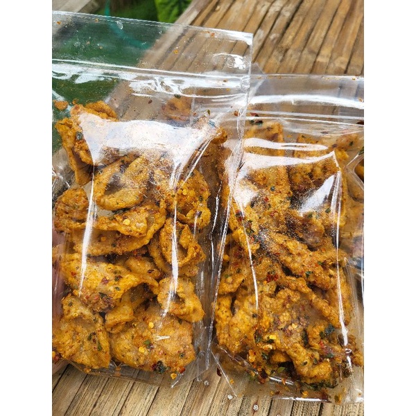 Keripik Kulit Crispy Pedas dan Ori daun jeruk 100gr