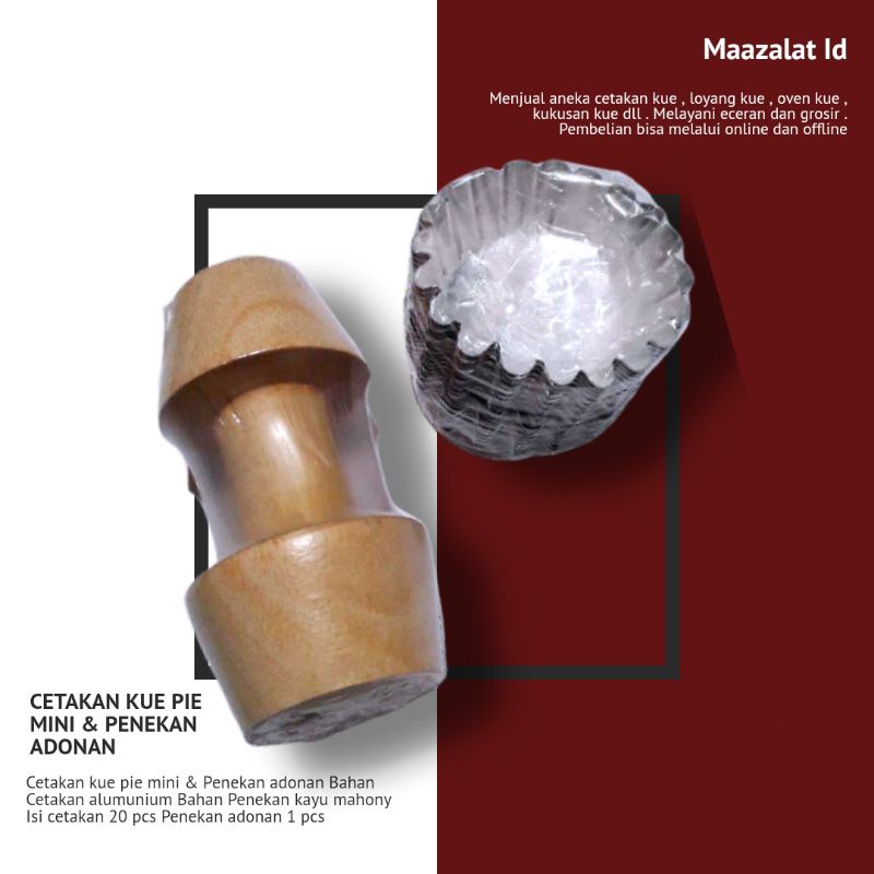 Cetakan Kue Pie / Cetakan Kue Pie mini + Penekan Adonan / Pusher pie