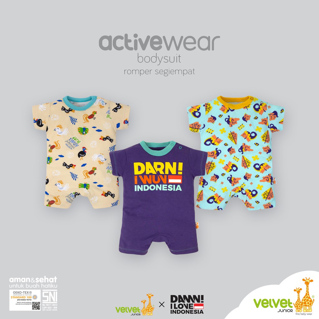 Velvet Junior ActiveWear BodySuit Romper Segiempat DILI