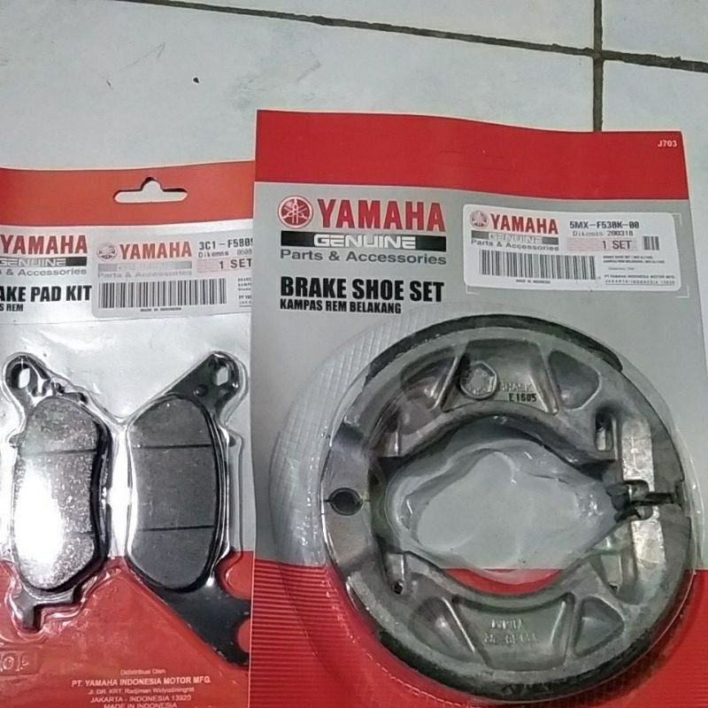 KAMPAS REM PAKET SERVIS DEPAN BELAKANG DISPAD MIO SOUL MIO GT 125 XEON