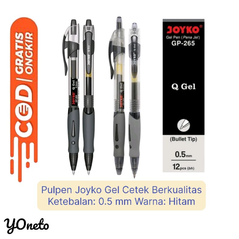 

Pulpen Joyko Gel Cetek Q Gel 0.5mm (Hitam)