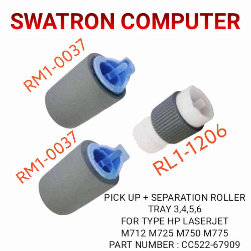 ORIGINAL PICK UP PICKUP FEED ROLLER + SEPARATION ROLLER TRAY 3 4 5 6 M712 M725 M750 M775 CC522-66909