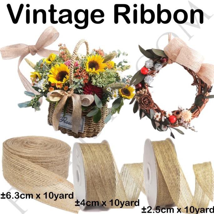

VINTAGE RIBBON ±6.3CM X 10YARD - PITA RUSTIC