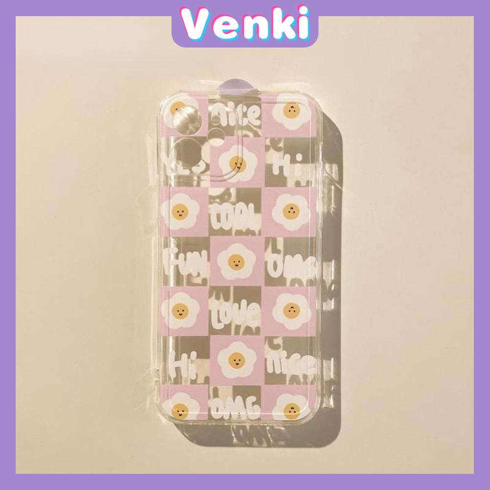 Casing Silikon iPhone 13 Pro Max 12 Pro Max 11 7 Plus Shockproof Motif Bunga Daisy Pink