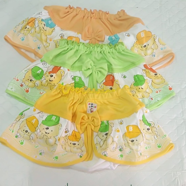 Celana dalam rok isi 3pcs anak perempuan 1-2 tahun katun halus warna / rok bayi cewek