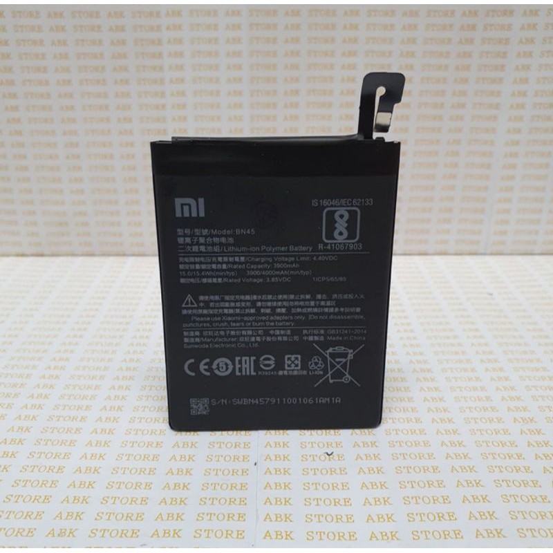 BATTERY BATRE BATRAI BATERAI XIAOMI REDMI NOTE 5 / NOTE 5 PRO BN45 ORI 100%