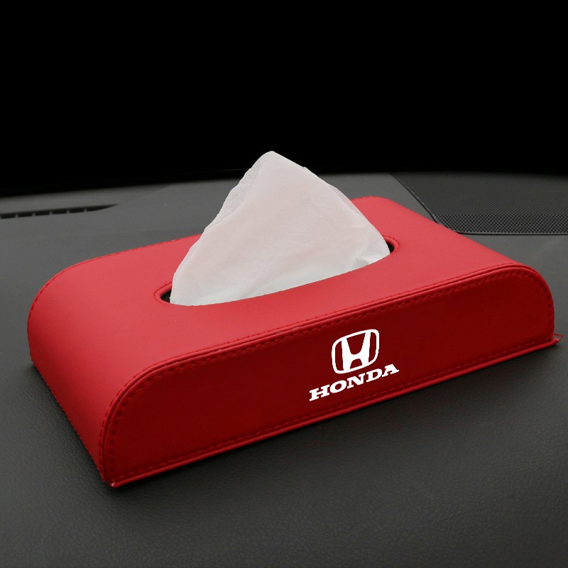 Kulit berkualitas tinggi Tempat Tisu Mobil Untuk Honda logo KOTA JAZZ CIVIC HRV CRV BRV Accord Odyssey