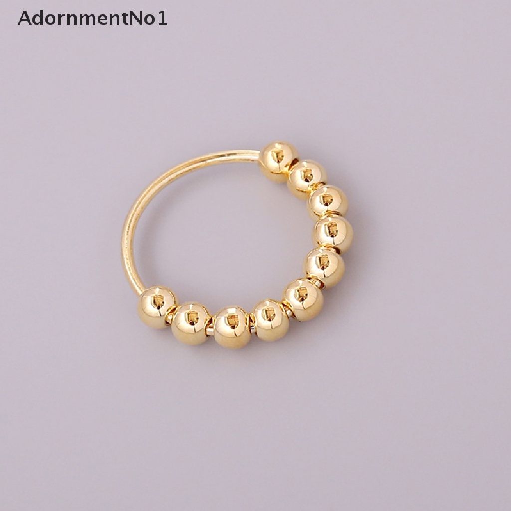 (AdornmentNo1) Mainan Fidget Ring / Cincin Aksen Manik-Manik Bisa Putar Anti Stress Untuk Anak / Dewasa