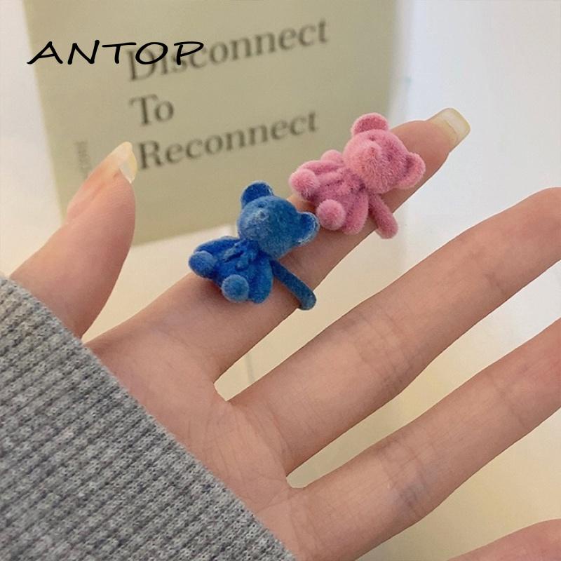 Cincin Jari Telunjuk Adjustable Desain Kartun Beruang