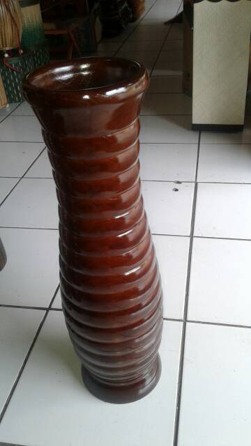 vas bunga kayu jati/pot kayu jati