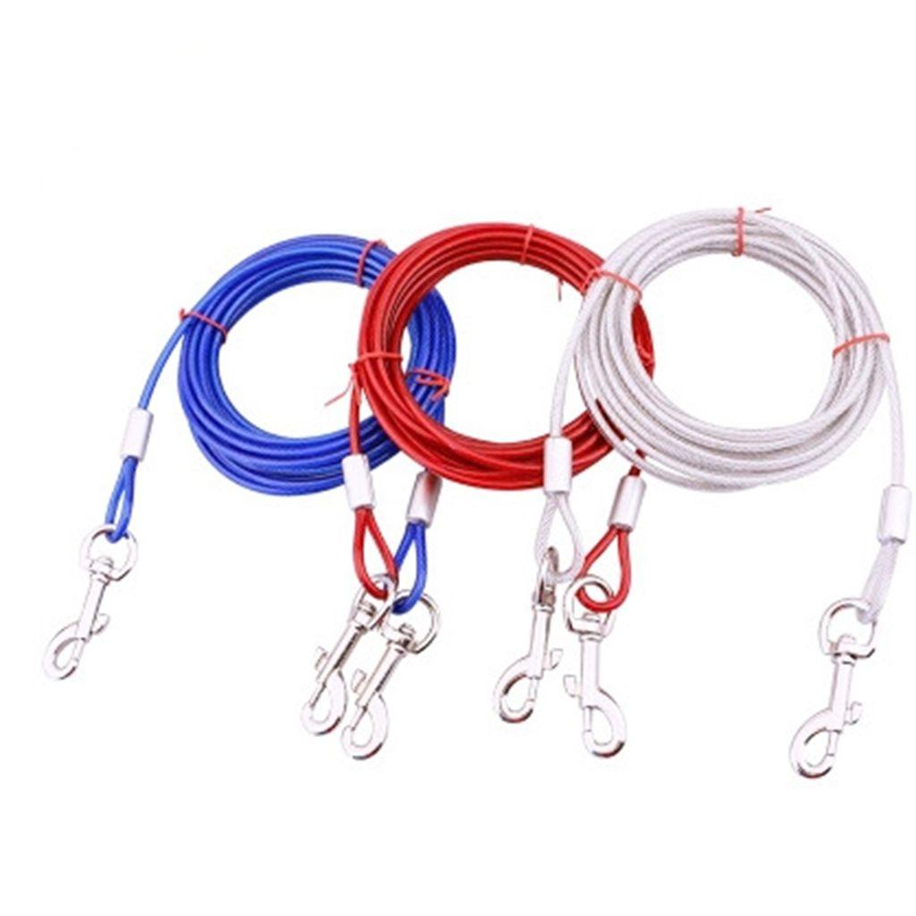 Nickolas1 Tali Anjing 1pcs 3/5/10meter Dengan Lapisan PVC Kawat Baja Kuat Camping/Hiking /Park Pet Cable Leash