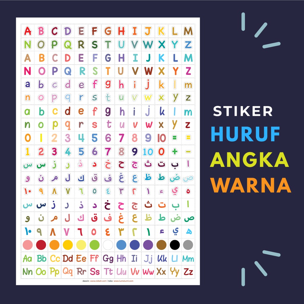 

Stiker Belajar Anak Serbaguna Huruf Angka Warna - Lumalumi