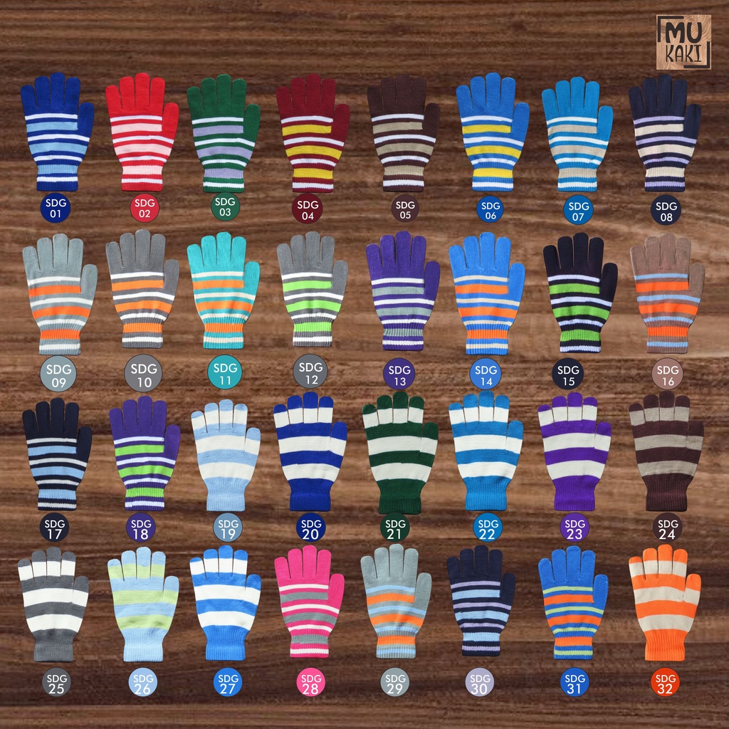 Sarung Tangan Dewasa Garis / Belang Mukaki