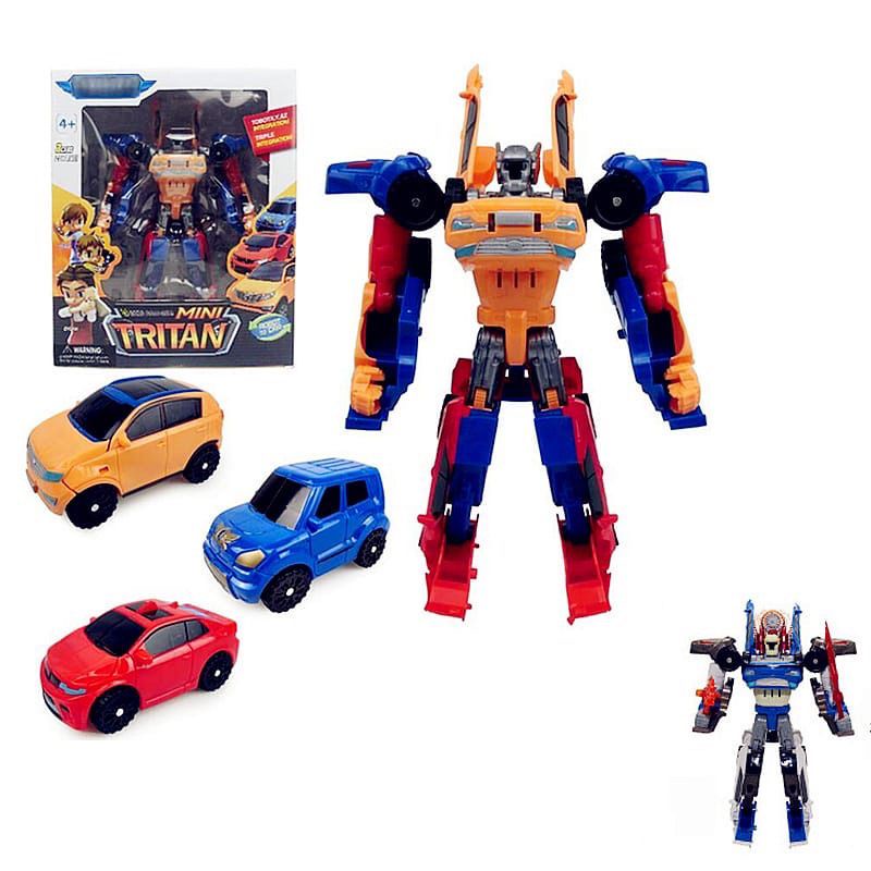 MAINAN ROBOT MINI  TRITAN 3IN1 // MOBIL MOBILAN BERUBAH BENTUK // TOBOT KOMBINASI X Y Dan X