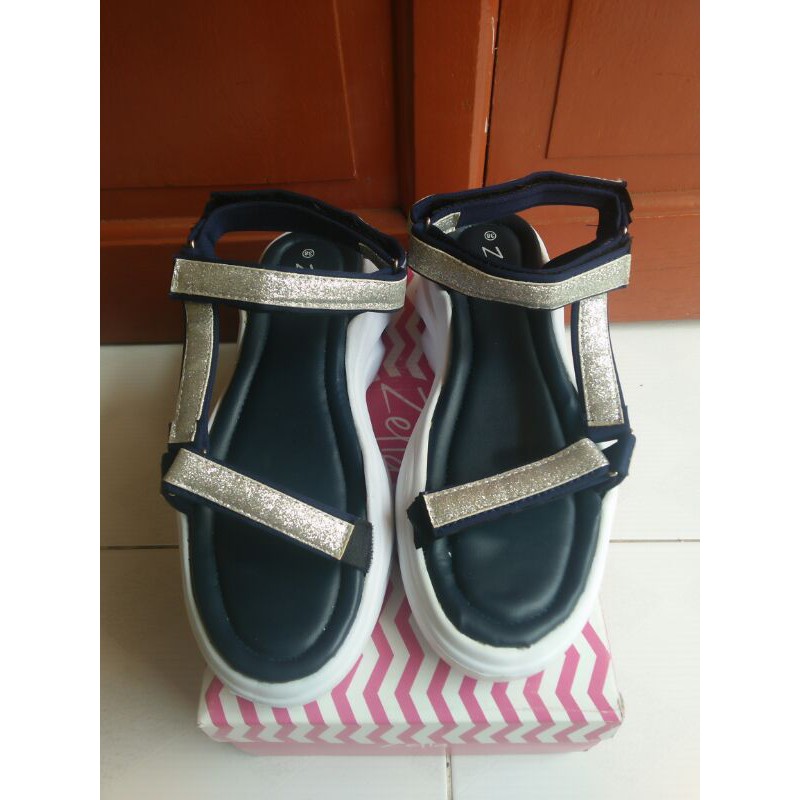 sepatu sandal zelia navy