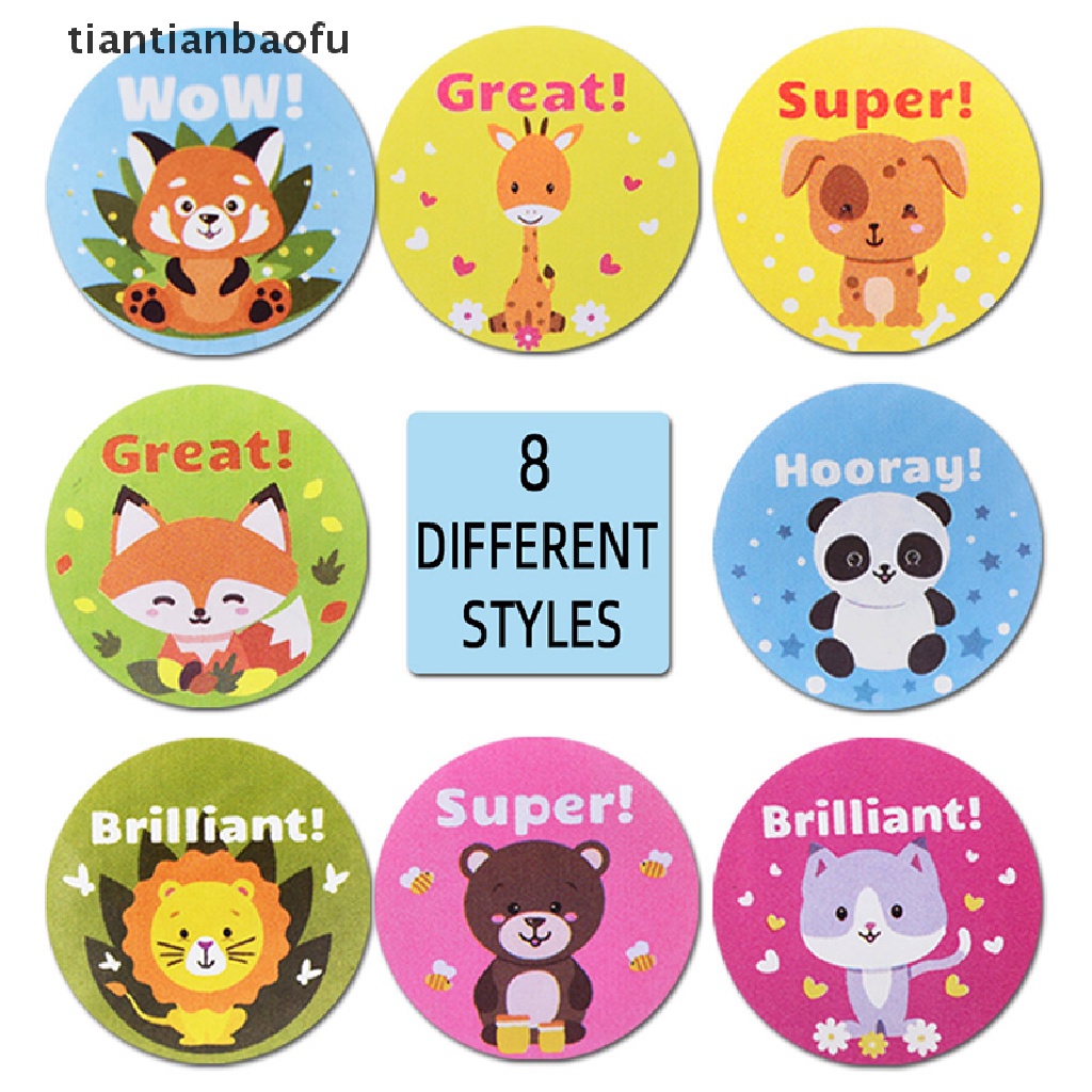 500 Pcs Stiker Motivasi Motif Hewan Untuk Guru