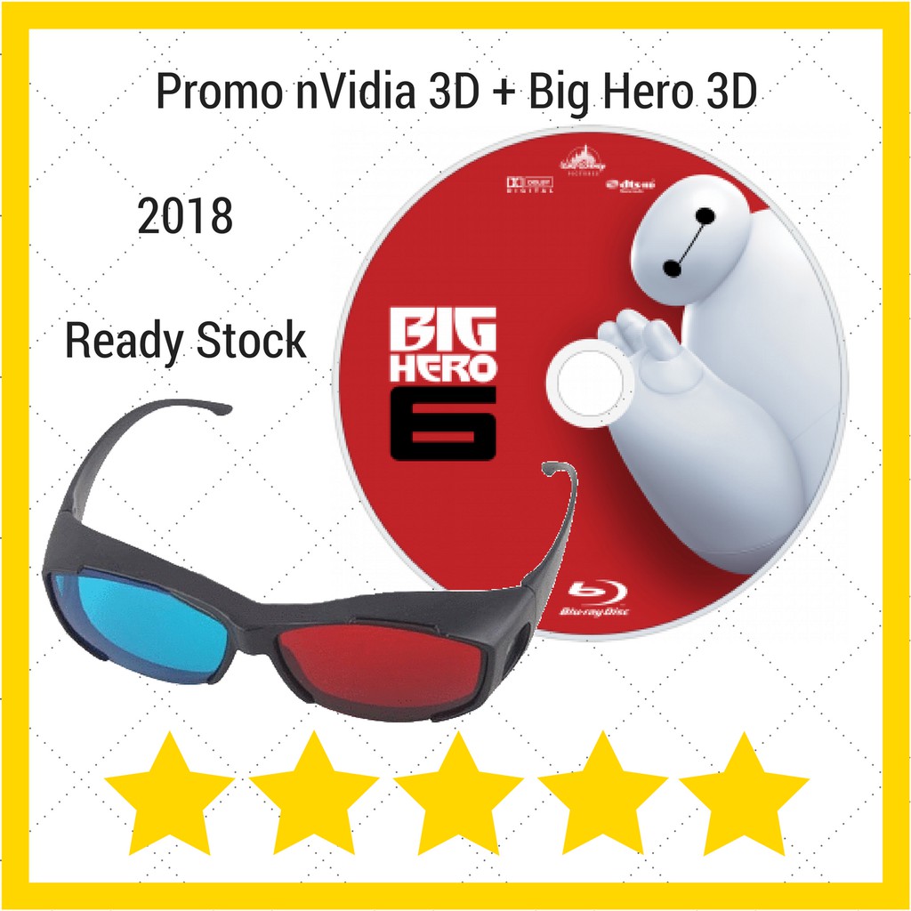 Kacamata 3D nVidia + Film 3D Big Hero 6 Anaglyph 3D Red Cyan Promo