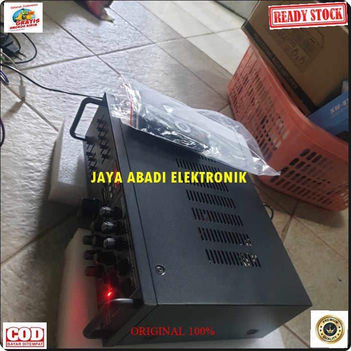 G484 AMPLI BLUETOOTH POWER AMPLIFIER REMOTE RADIO BLUETOOTH EQUALIZER MIXER BLUETOOTH KARAOKE MIXING AMPLI USB MP3 PLAYER AUDIO SOUND AC DC PRO AUX DJ MP3 ORIGINAL REMOT BISA BLUETOOTH KE SEGALA MEREK HANDPHONE AC DC BISA JUGA DIPAKE DIMOBIL PALE AKI