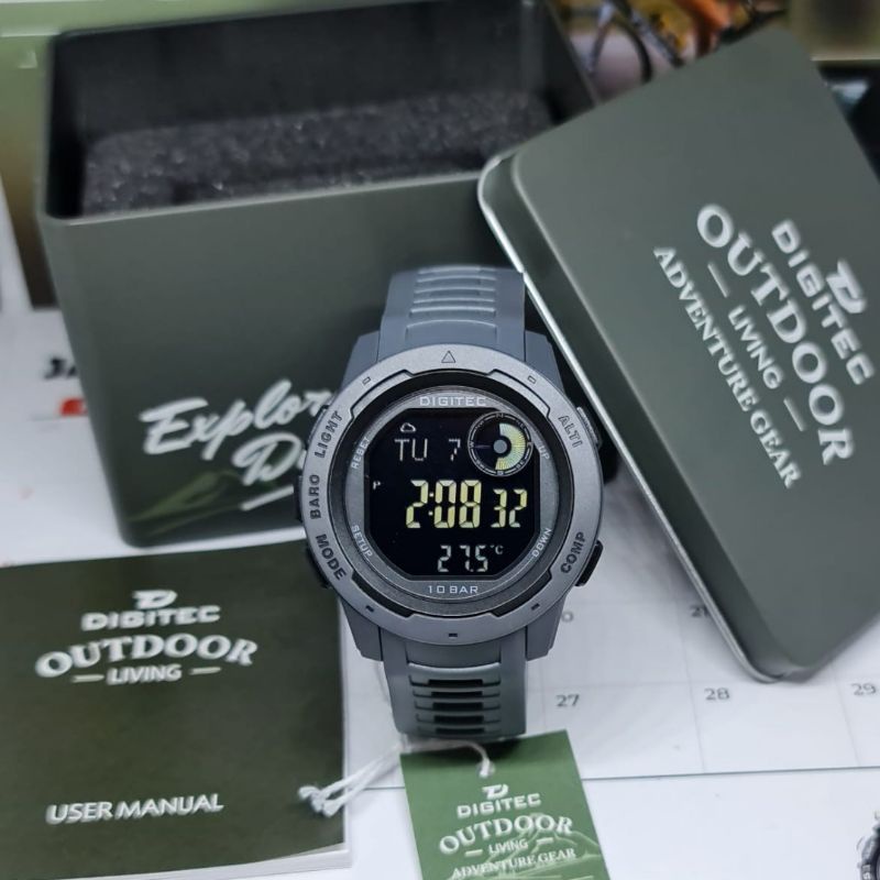 Jam Tangan Pria Digital DIGITEC OUTDOOR DS-8100T Rubber Original