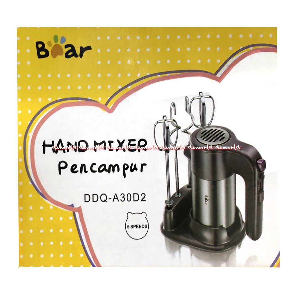 Bear Hand Mixer Alat Mixer Kue Alat pengaduk Adonan Kue Bumbu Grey Abu Abu Mixer Tangan